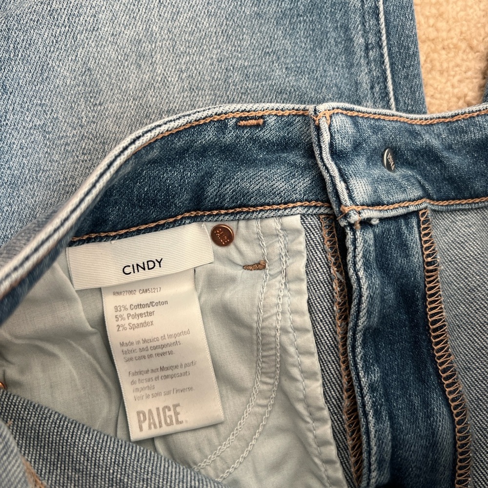 Paige High Rise Cindy Straight Leg Denim Jeans Size 24 - Picture 4 of 8